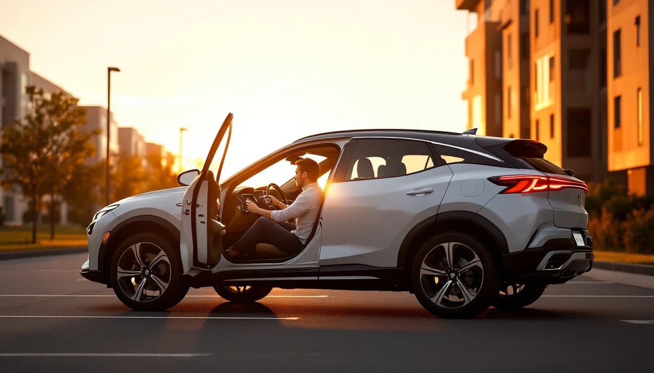 Acura RDX gris estacionada mientras un técnico móvil programa una llave nueva tras perderse todas las llaves en Fort Worth