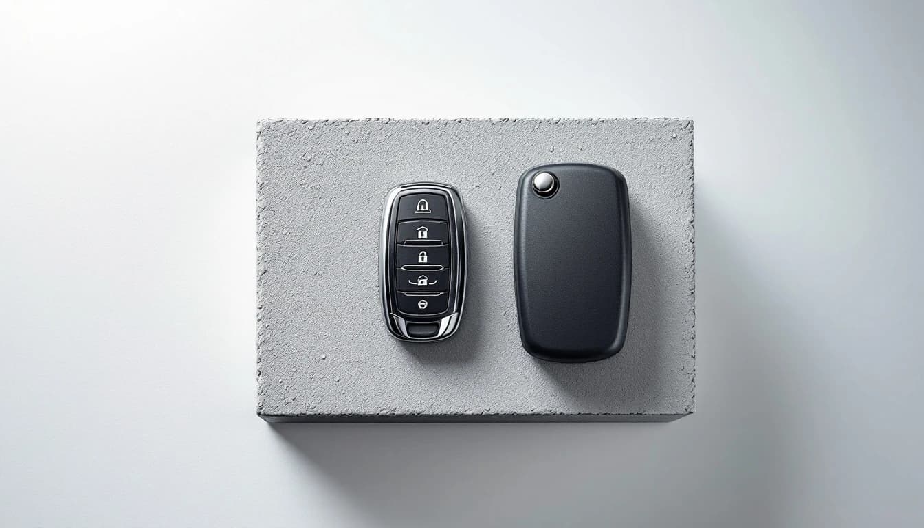 Técnico programando una llave de repuesto para Hyundai Elantra en un estacionamiento de Fort Worth