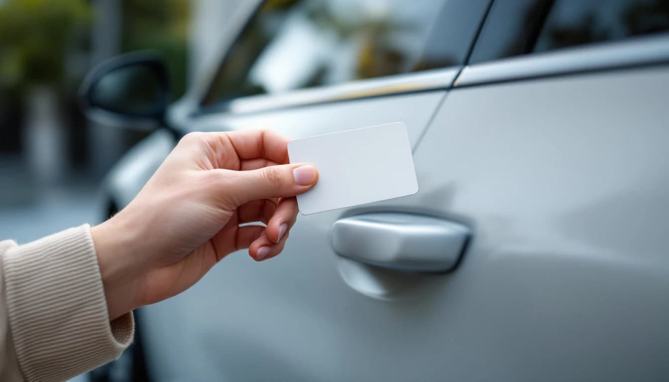 Tarjeta NFC Tesla siendo emparejada en Fort Worth