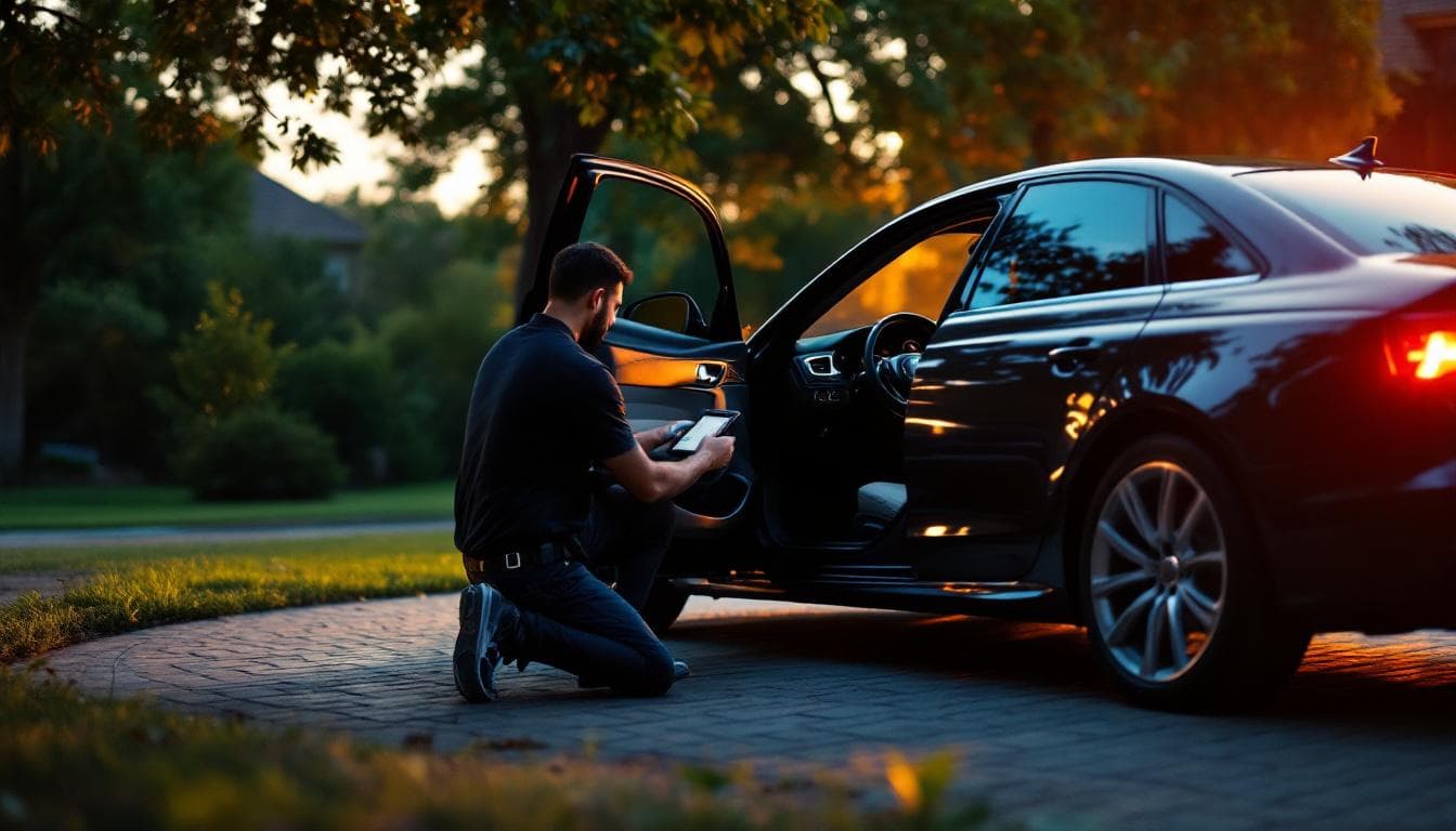 Llave Audi MQB siendo programada con AVDI en Fort Worth
