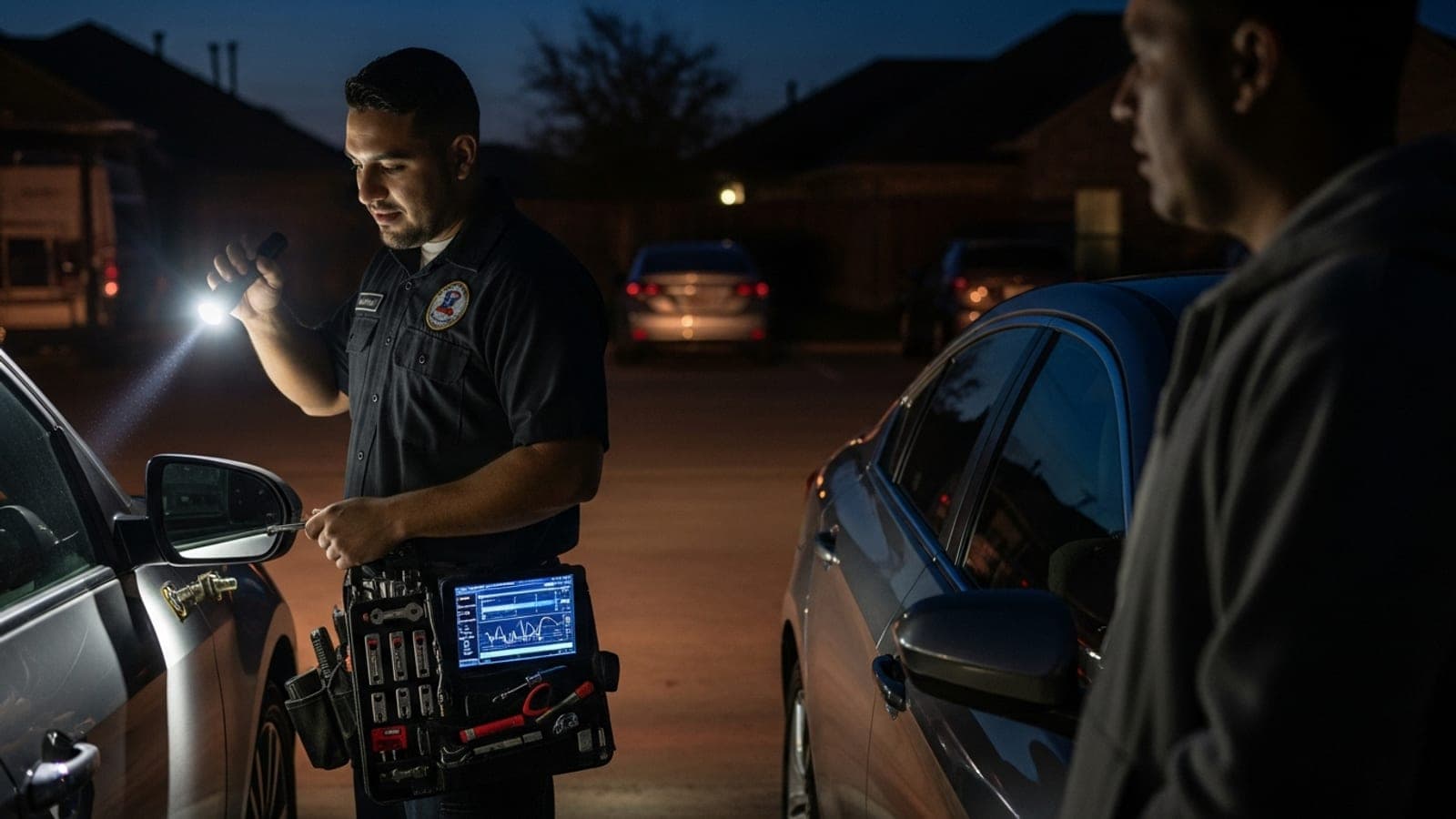 Cerrajero abriendo carro con llaves dentro en Fort Worth