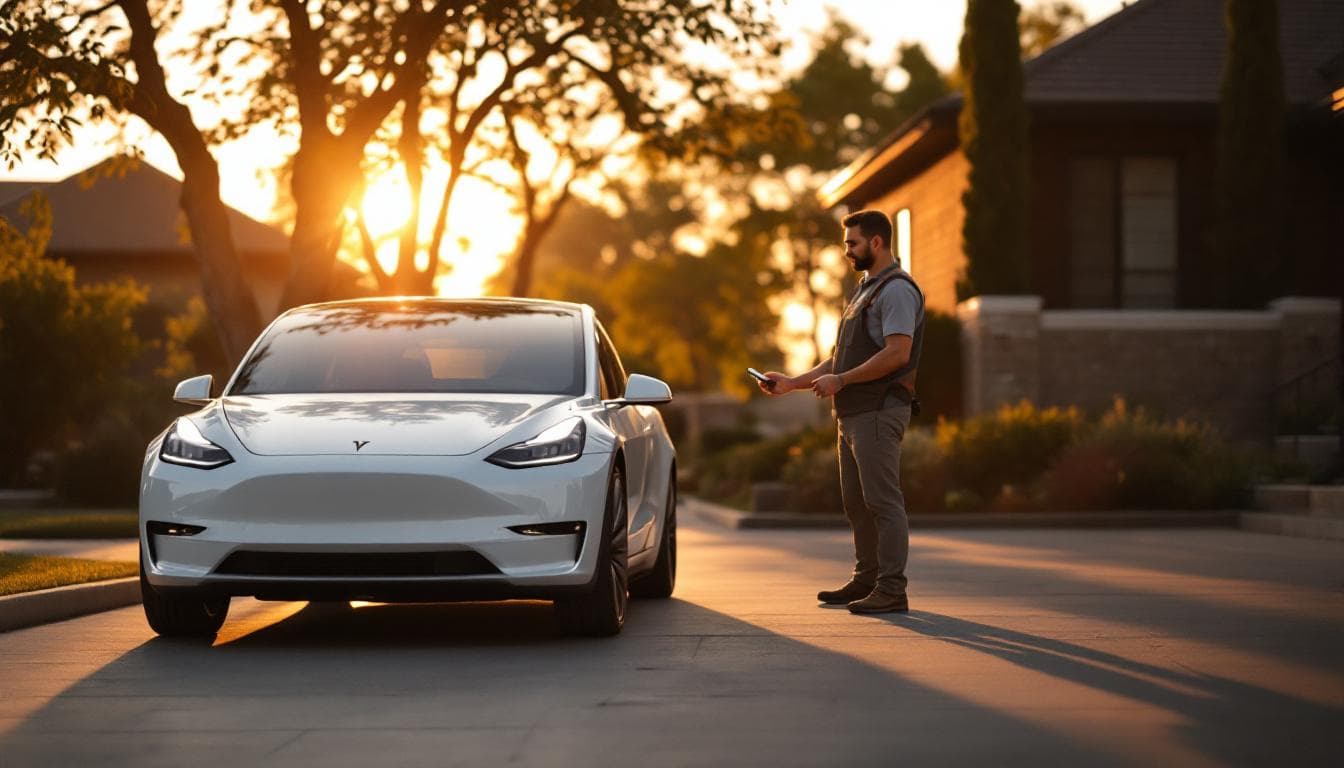 Tarjeta NFC Tesla siendo emparejada en Fort Worth
